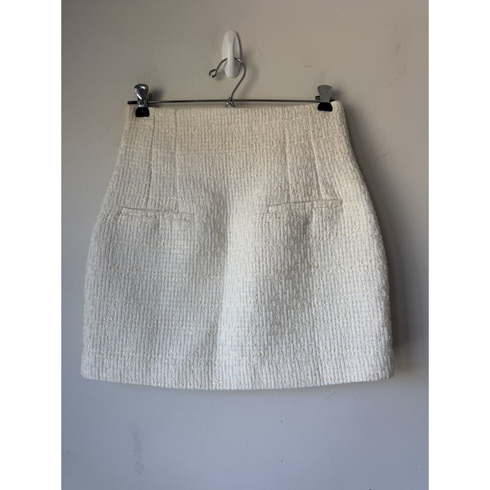 Anthropologie Cream Bouclé Midi Skirt - Picture 2 of 7